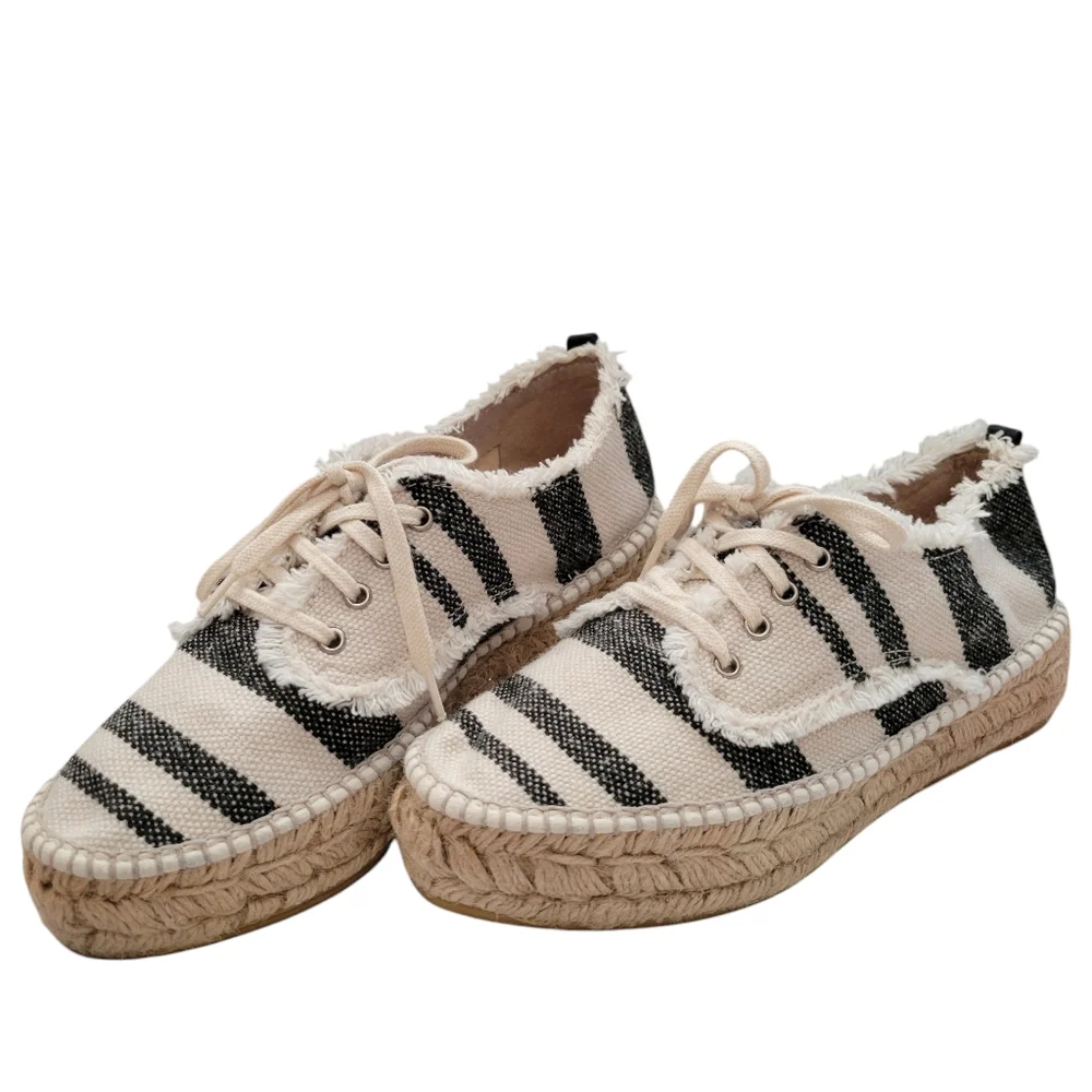 Loeffler Randall Alfie Striped Platform Espadrille Size 6/36